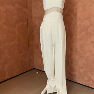 Chic Cream Wide Leg Jumpsuit